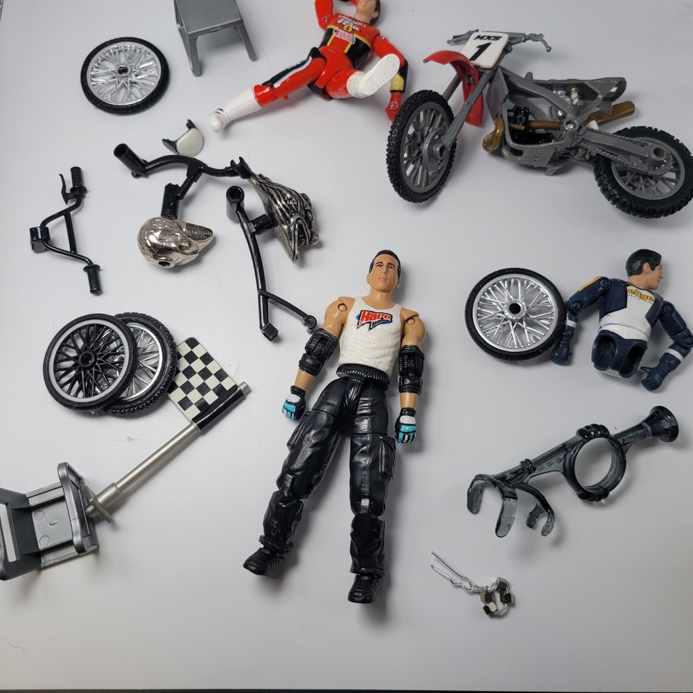 Road Champs Toy Bike Parts Mixed BMX Vintage Motocross Action‎ Figure Lot